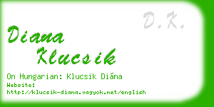 diana klucsik business card